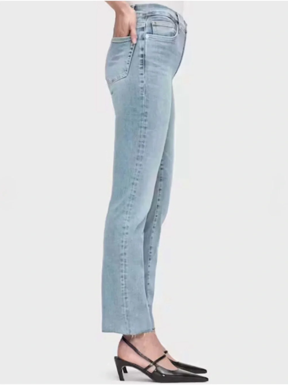 FRAME DENIM LE HIGH STRAIGHT COLORADO RAW AFTER DESIGNER DENIM JEANS SZ 27 - Picture 3 of 8